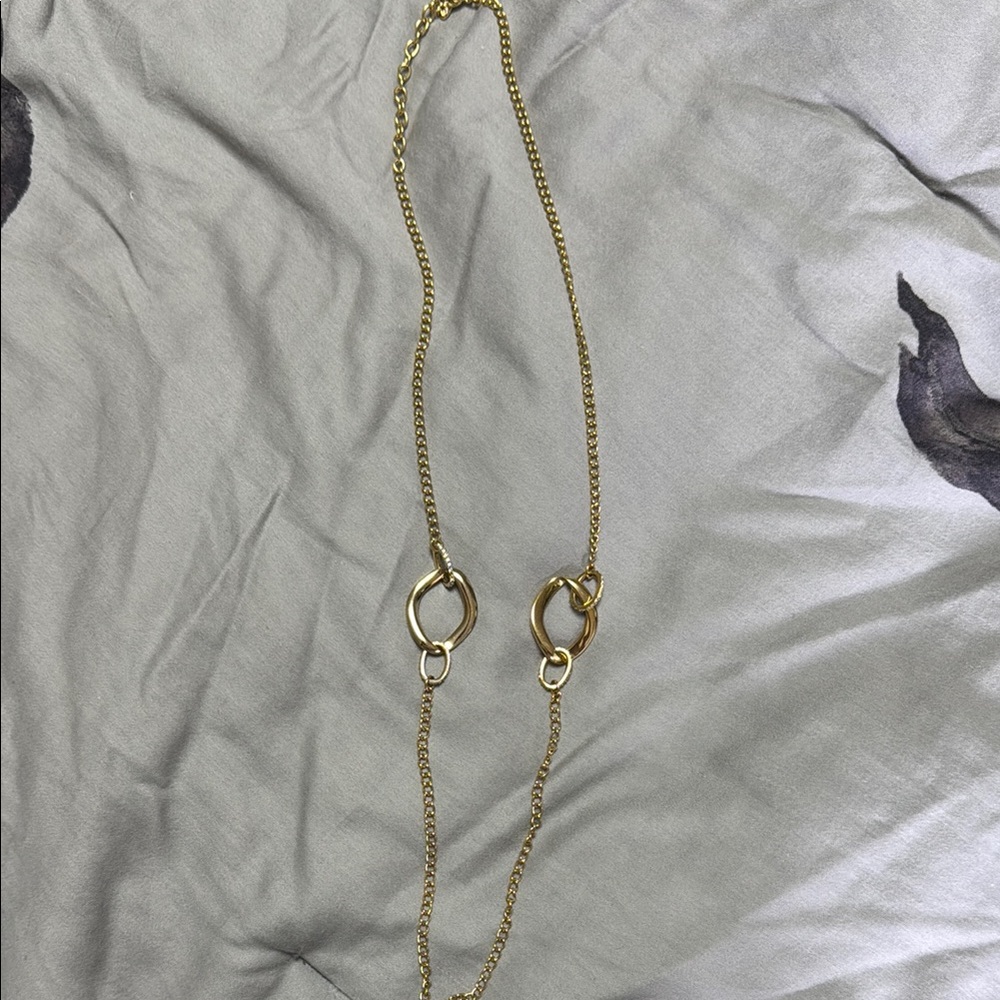 Swarovski long Gold Chain Necklace
